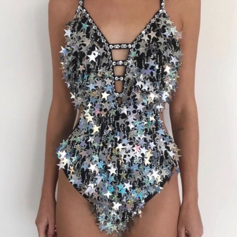 Rare Shop Easy Tiger Star Rave Cosmic Bodysuit